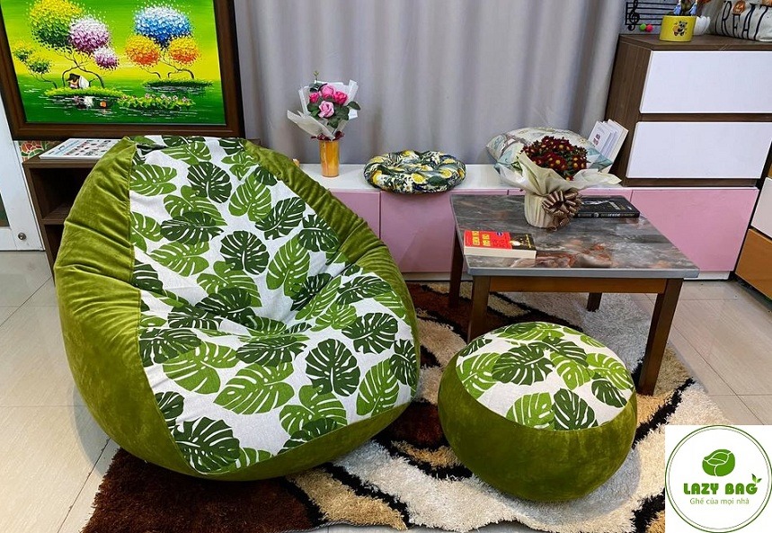   Ghế lười giọt nước Size Đại ( 90cm x 1,2m) Vải Canvas + Nhung Lạnh HQ