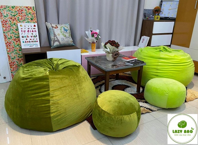 Ghế lười giọt nước tựa lưng Size M(80 x 1,1m) vải Nhung lạnh Hàn Quốc 