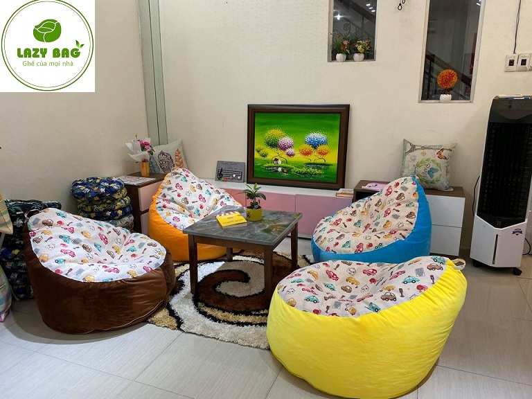   Ghế lười tựa lưng vải Nhung Lạnh + Canvas