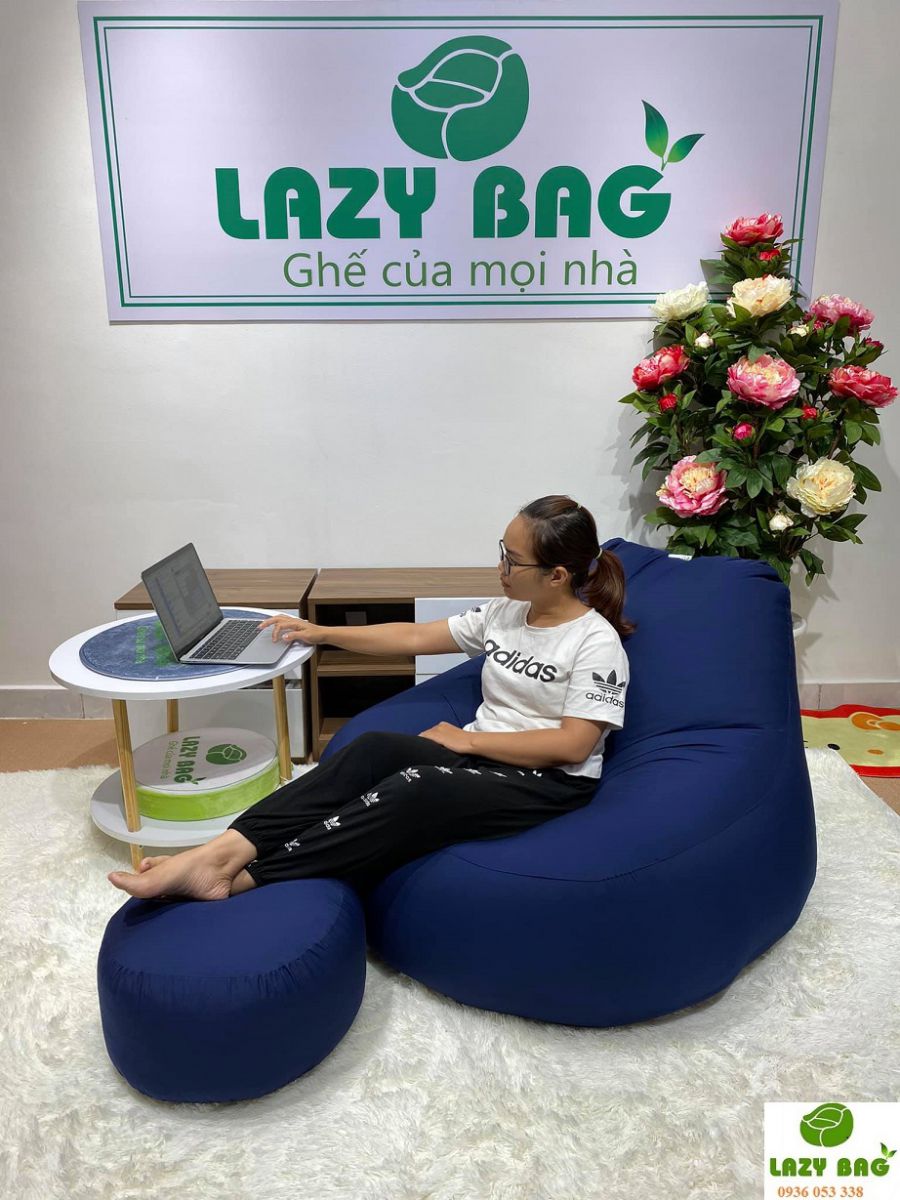 Ghế lười quả lê có tựa lưng (100 x 150 cm) vải Cotton Thái 